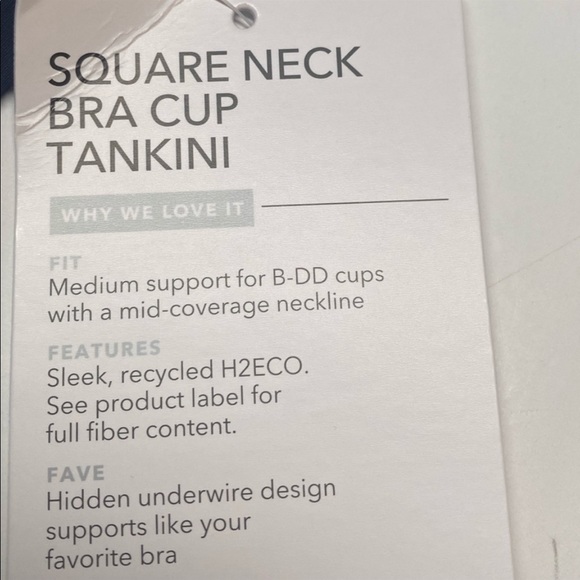 Athleta Purple Blue Square Neck Bra Cup Tankini Swim Tank Size 32 D/DD NWT - Picture 5 of 7